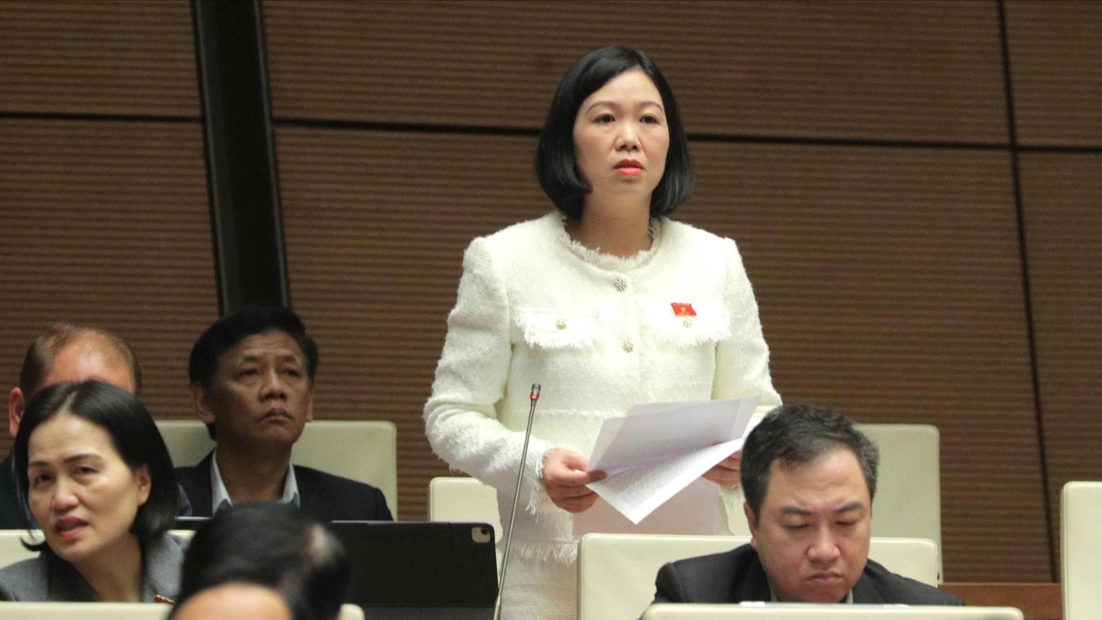 Đại biểu Nguyễn Thị Lan Anh tham gia thảo luận tại hội trường. lan-anh1-6766.jpg