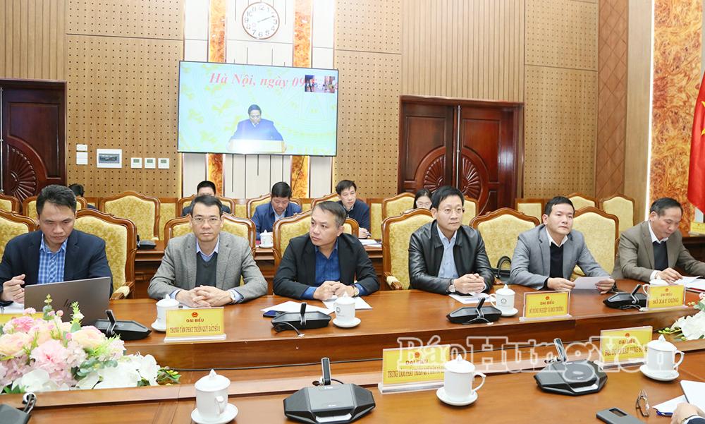 Đại biểu các sở, ngành dự hội nghị tại điểm cầu tỉnh Hưng Yên.