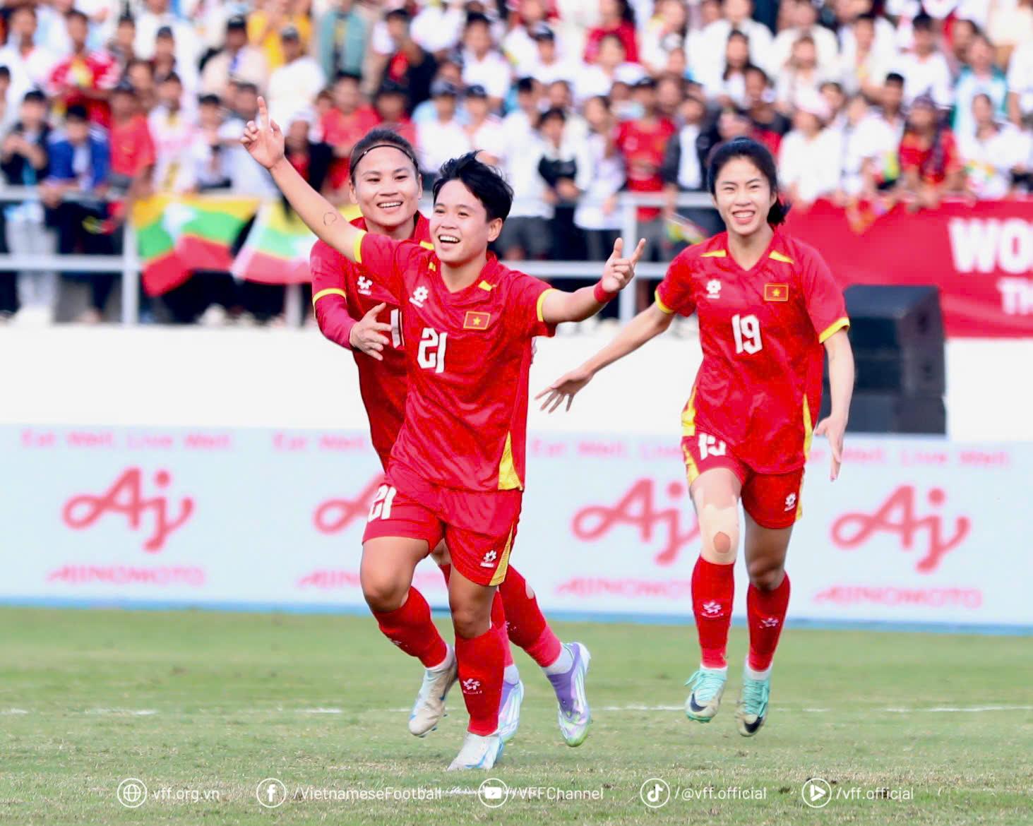 Thắng thuyết phục Myanmar, tuyển nữ Việt Nam vào bán kết SEA Games 33 - Ảnh 1. Thắng thuyết phục Myanmar, tuyển nữ Việt Nam vào bán kết SEA Games 33 - Ảnh 1.