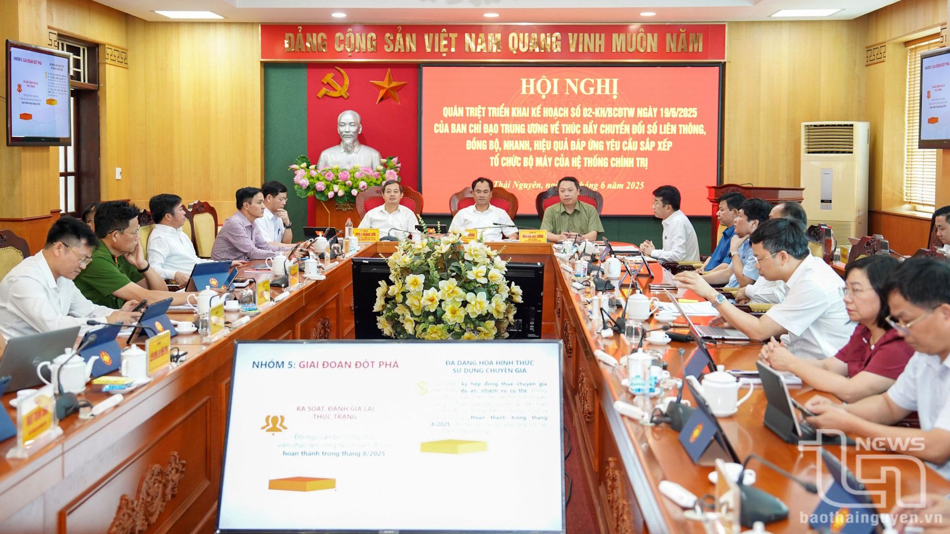 các đại biểu dự Hội nghị tại điểm cầu tỉnh Thái Nguyên.