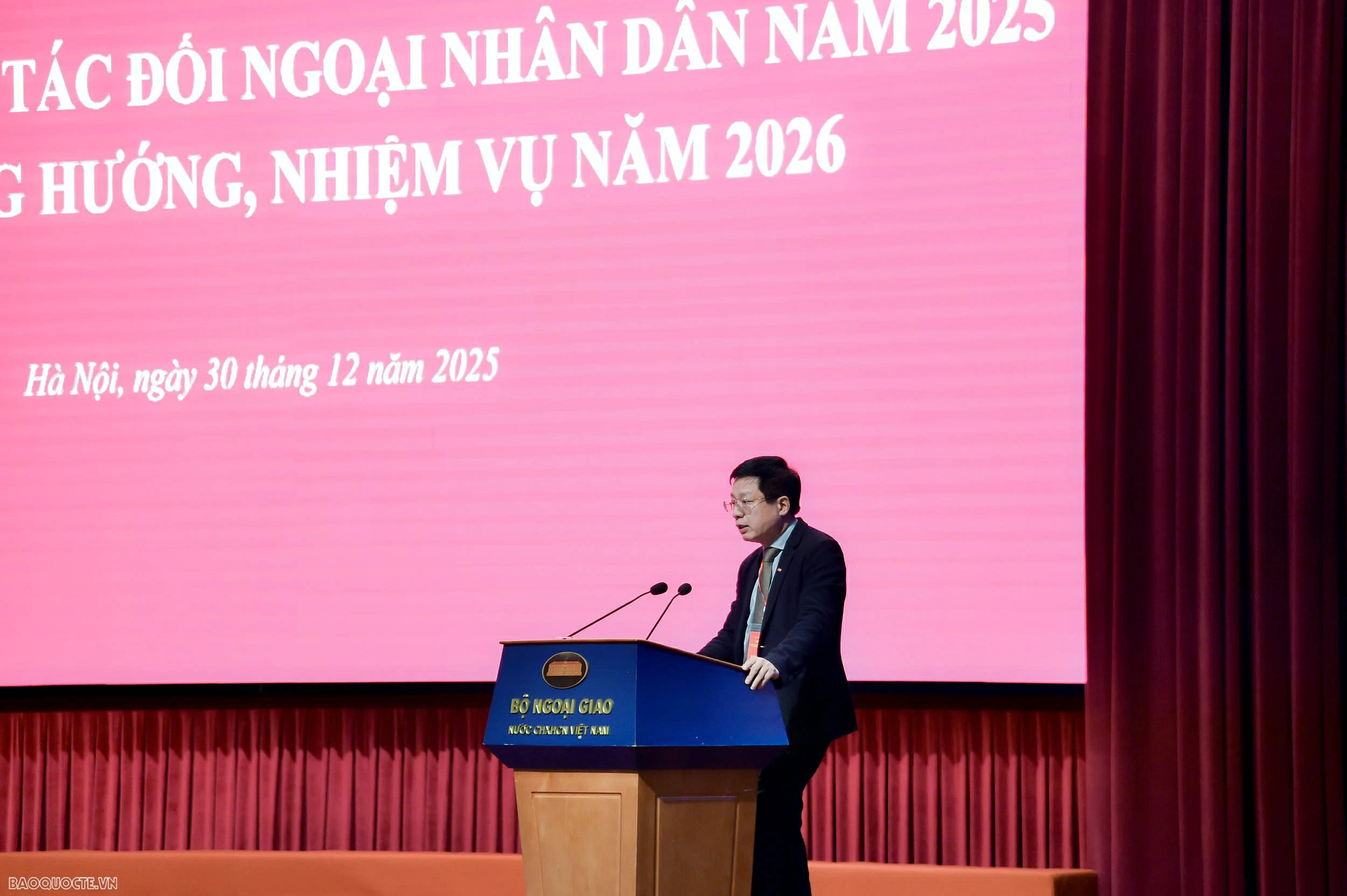 S&aacute;ng nay (30/12), diễn ra Hội nghị tổng kết c&ocirc;ng t&aacute;c đối ngoại nh&acirc;n d&acirc;n năm 2025 v&agrave; phương hướng, nhiệm vụ năm 2026