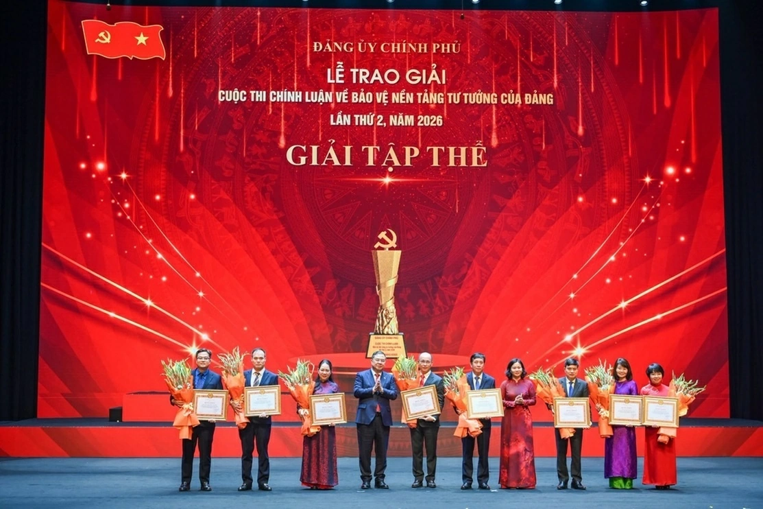 Đảng bộ Bộ Ngoại giao được tặng Bằng khen, 5 tác phẩm đoạt giải tại Cuộc thi chính luận của Đảng ủy Chính phủ năm 2026