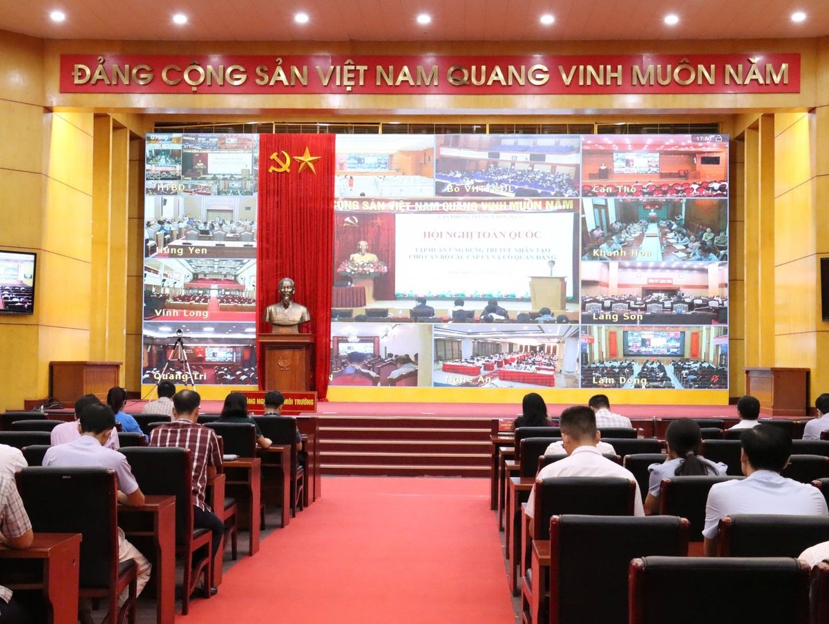 Điểm cầu Đảng ủy Bộ Nông nghiệp và Môi trường tại trụ sở Bộ NN-MT kết nối với điểm cầu Trung ương. Ảnh: Nguyễn Thủy. Điểm cầu Đảng ủy Bộ Nông nghiệp và Môi trường tại trụ sở Bộ NN-MT kết nối với điểm cầu Trung ương. Ảnh: Nguyễn Thủy.