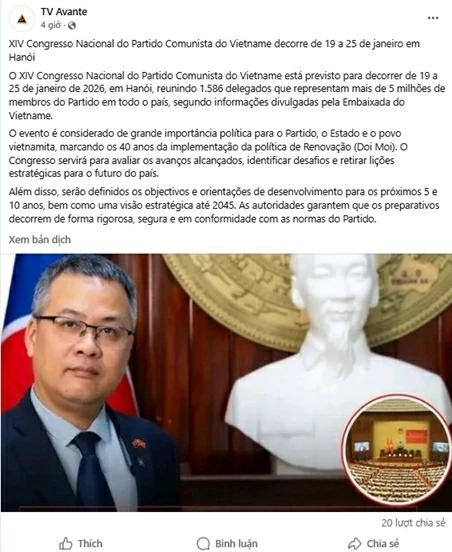 Đại sứ Việt Nam tại Angola Dương Ch&iacute;nh Chức trả lời truyền th&ocirc;ng địa phương về Đại hội XIV của Đảng