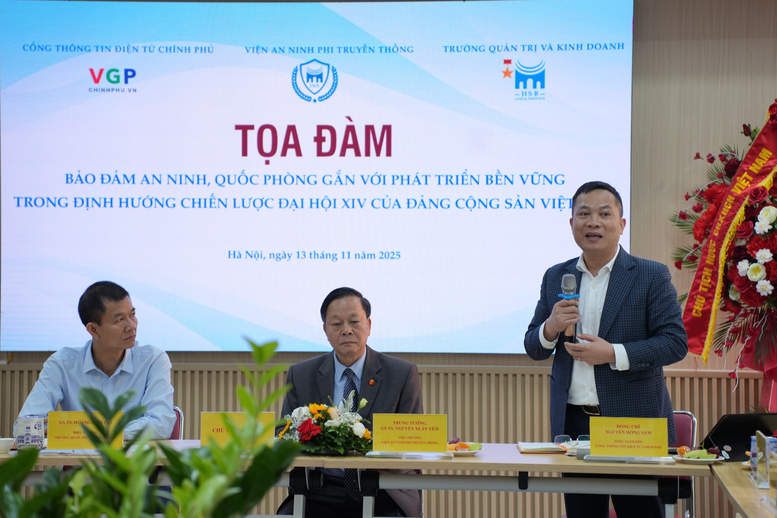 TỔNG THUẬT: Tọa đàm 'Bảo đảm an ninh, quốc phòng gắn với phát triển bền vững trong định hướng chiến lược Đại hội XIV của Đảng'- Ảnh 7.