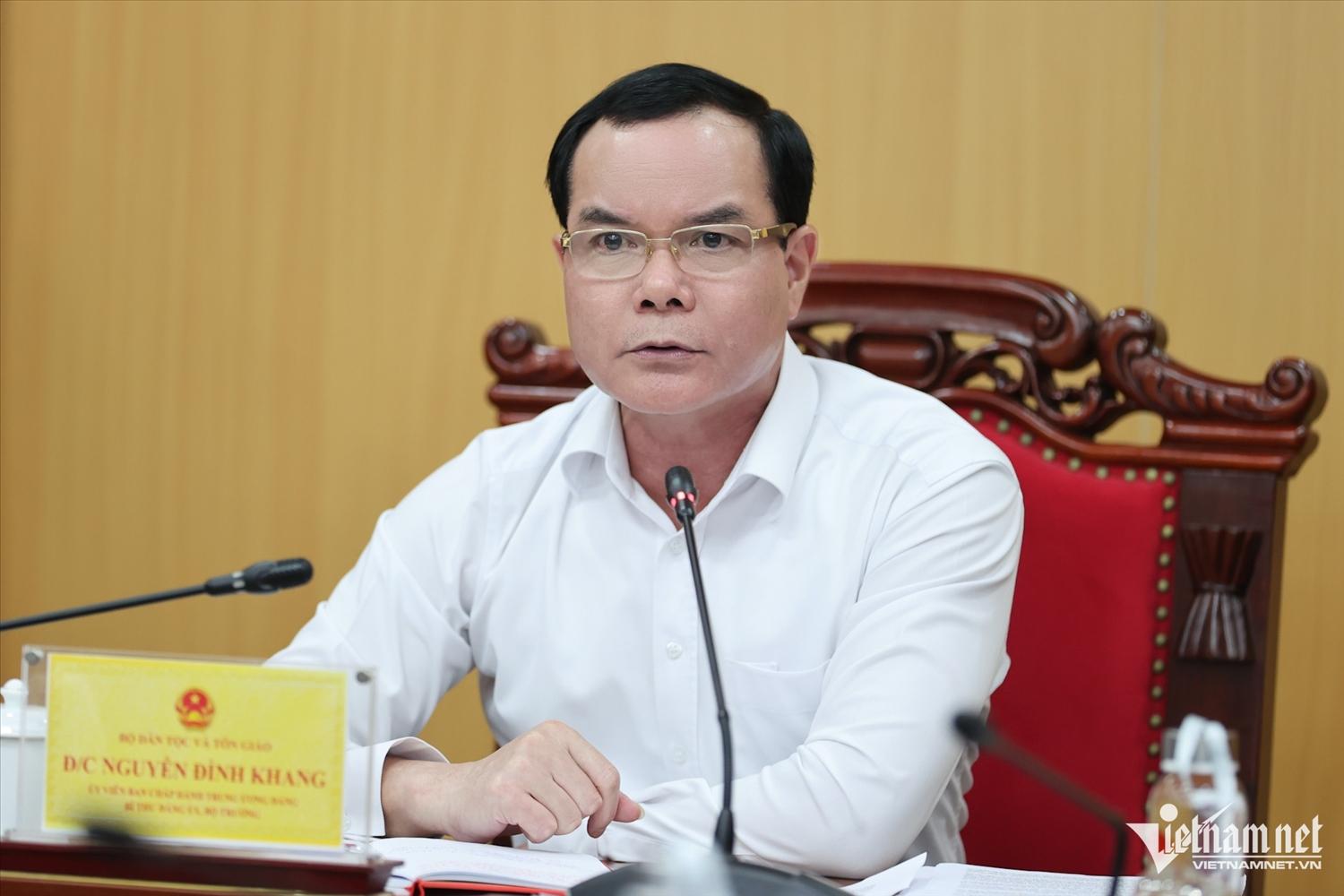 Bộ trưởng Bộ Dân tộc và Tôn giáo Nguyễn Đình Khang chủ trì hội nghị. Ảnh: Lê Anh Dũng