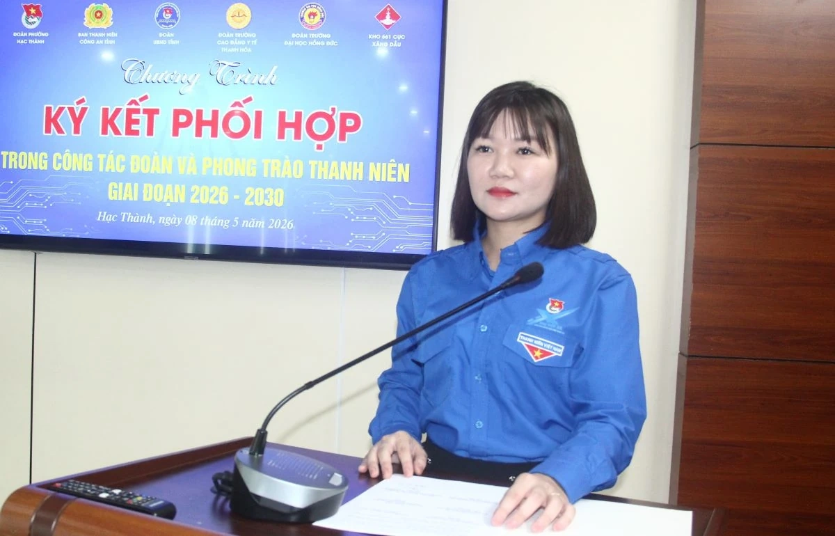 Đoàn phường Hạc Thành ký kết chương trình phối hợp với các đơn vị