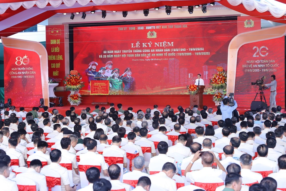 Thanh Hóa tổ chức trọng thể Lễ kỷ niệm 80 năm Ngày truyền thống Công an Nhân dân và 20 năm Ngày hội toàn dân bảo vệ an ninh Tổ quốc