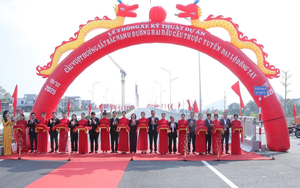 Thông xe kỹ thuật Cầu vượt đường sắt Bắc - Nam chào mừng Đại hội đại biểu toàn quốc lần thứ XIV của Đảng