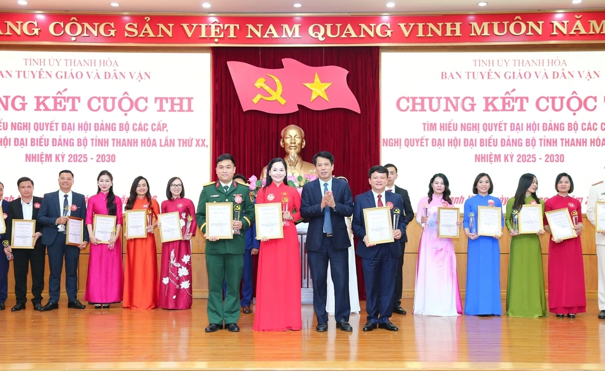 20 th&iacute; sinh xuất sắc đoạt giải cuộc thi t&igrave;m hiểu nghị quyết Đại hội Đảng bộ c&aacute;c cấp