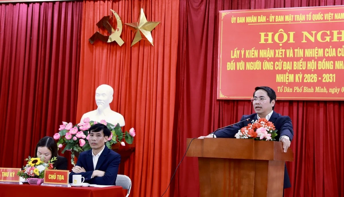 Cử tri Tổ dân phố Bình Minh thống nhất giới thiệu 22 người ứng cử đại biểu HĐND nhiệm kỳ 2026-2031