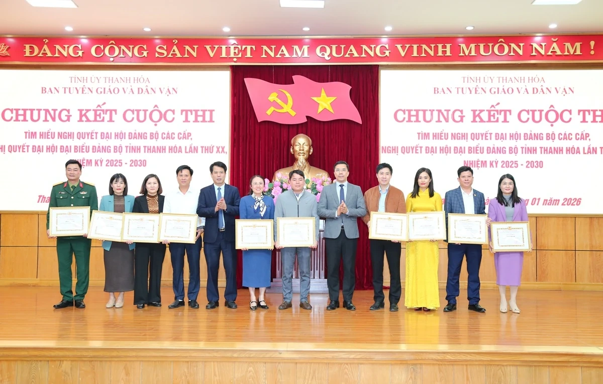 20 th&iacute; sinh xuất sắc đoạt giải cuộc thi t&igrave;m hiểu nghị quyết Đại hội Đảng bộ c&aacute;c cấp