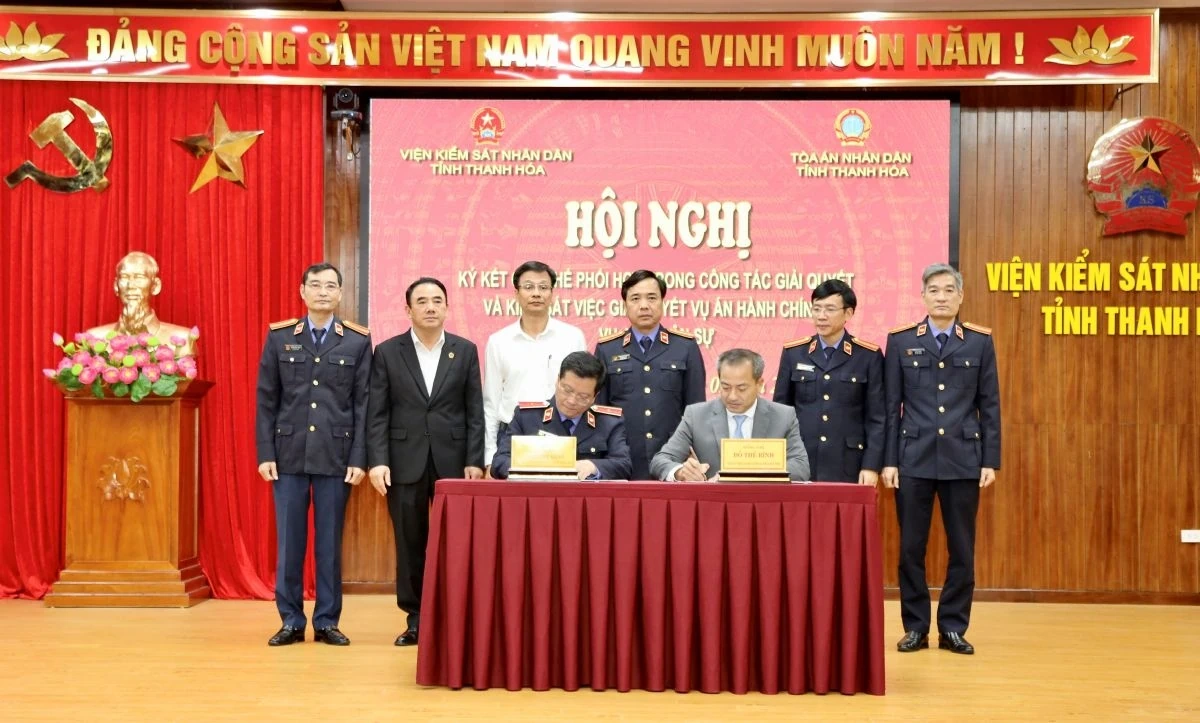 Ký kết quy chế phối hợp giữa VKSND với TAND tỉnh, Báo và Phát thanh, truyền hình Thanh Hóa