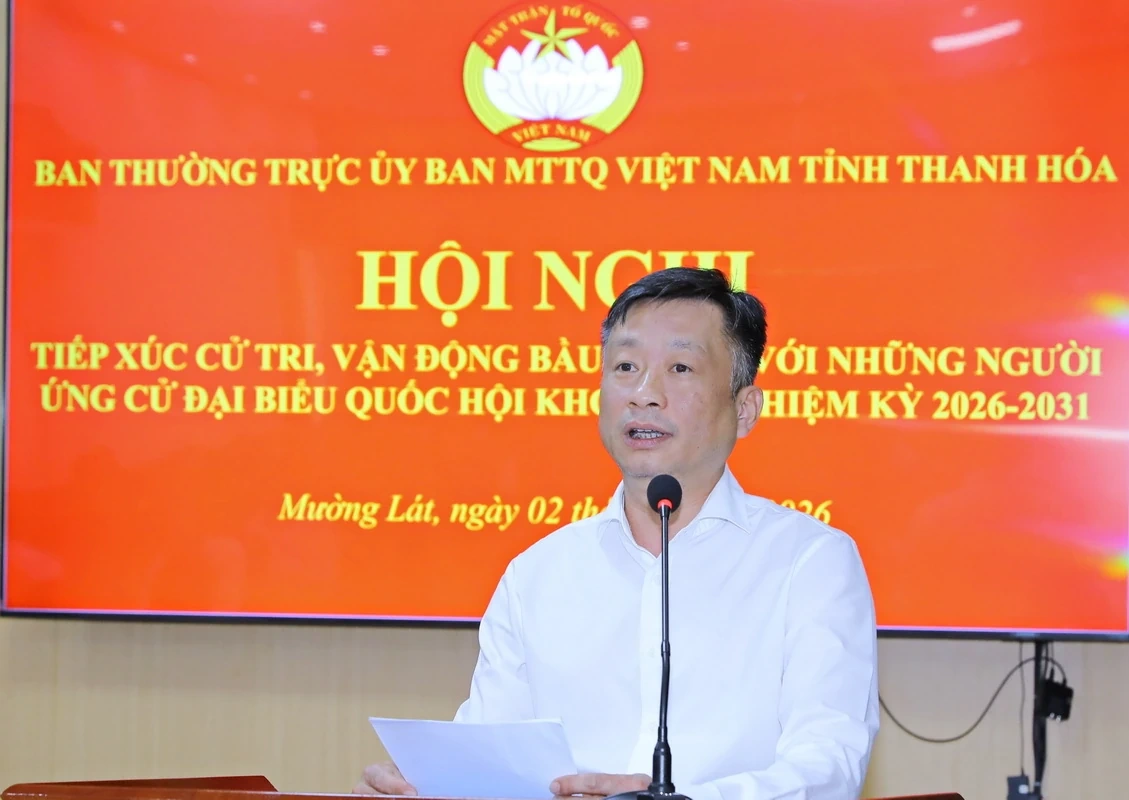 Bí thư Tỉnh ủy Nguyễn Doãn Anh và người ứng cử tiếp xúc cử tri, vận động bầu cử đại biểu Quốc hội, đại biểu HĐND tỉnh Thanh Hóa
