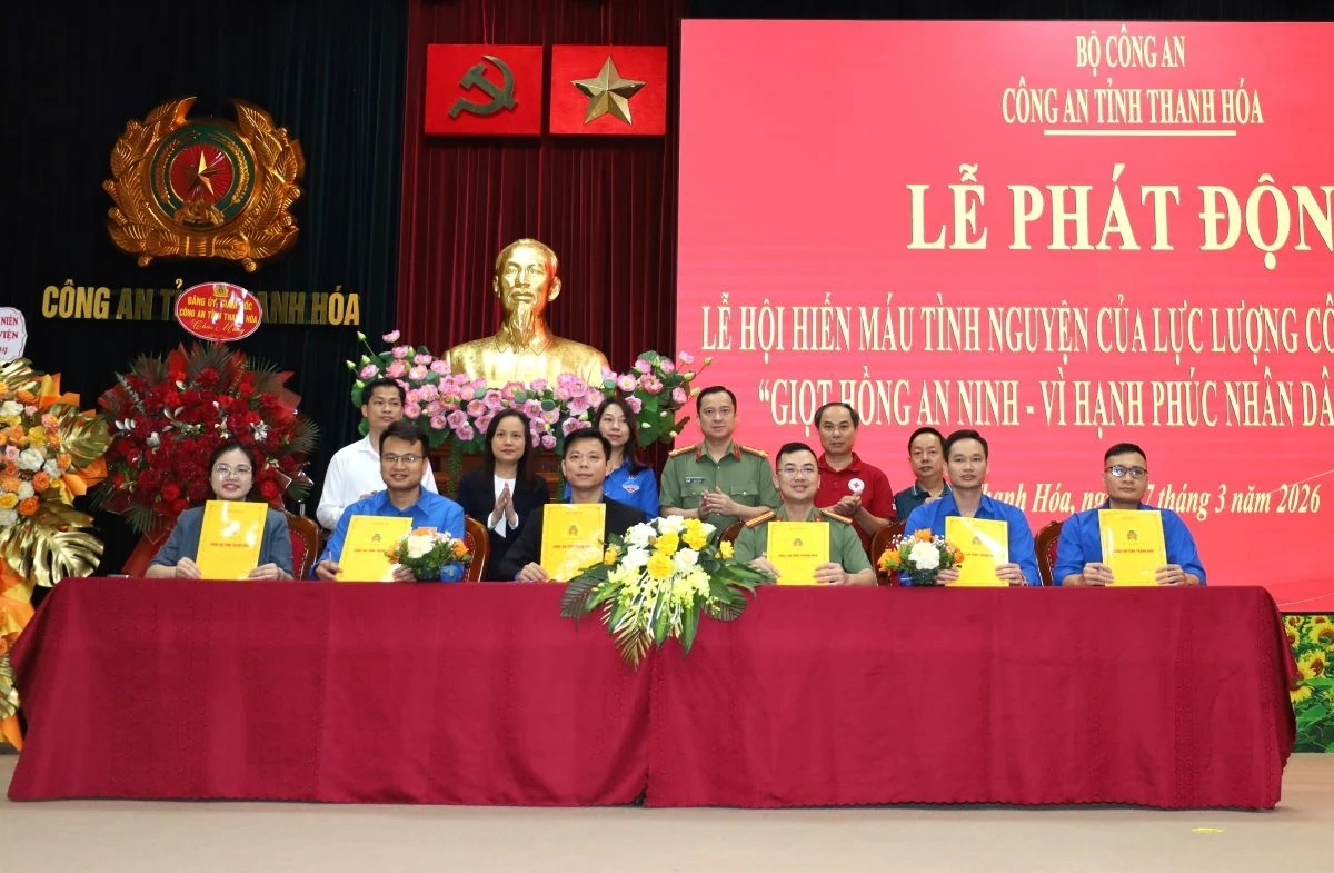 450 cán bộ, chiến sĩ Công an tỉnh Thanh Hóa tham gia hiến máu tình nguyện