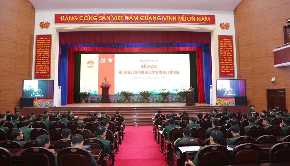 Bộ CHQS tỉnh đạt giải Nhất Hội thi Báo cáo viên giỏi Quân khu 4
