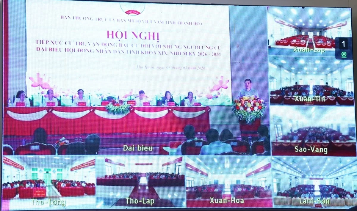 Chủ tịch UBND tỉnh Nguyễn Hoài Anh và các ứng cử viên đại biểu HĐND tỉnh tiếp xúc cử tri đơn vị bầu cử số 12