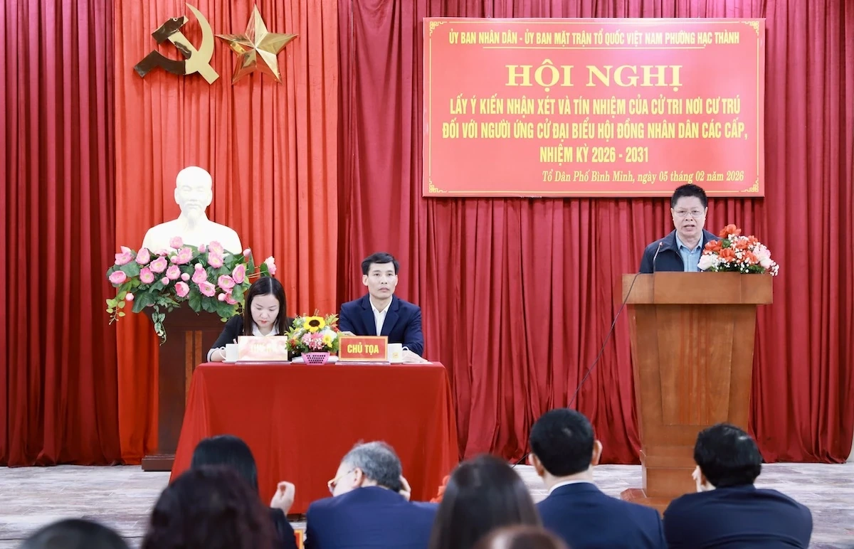 Cử tri Tổ dân phố Bình Minh thống nhất giới thiệu 22 người ứng cử đại biểu HĐND nhiệm kỳ 2026-2031