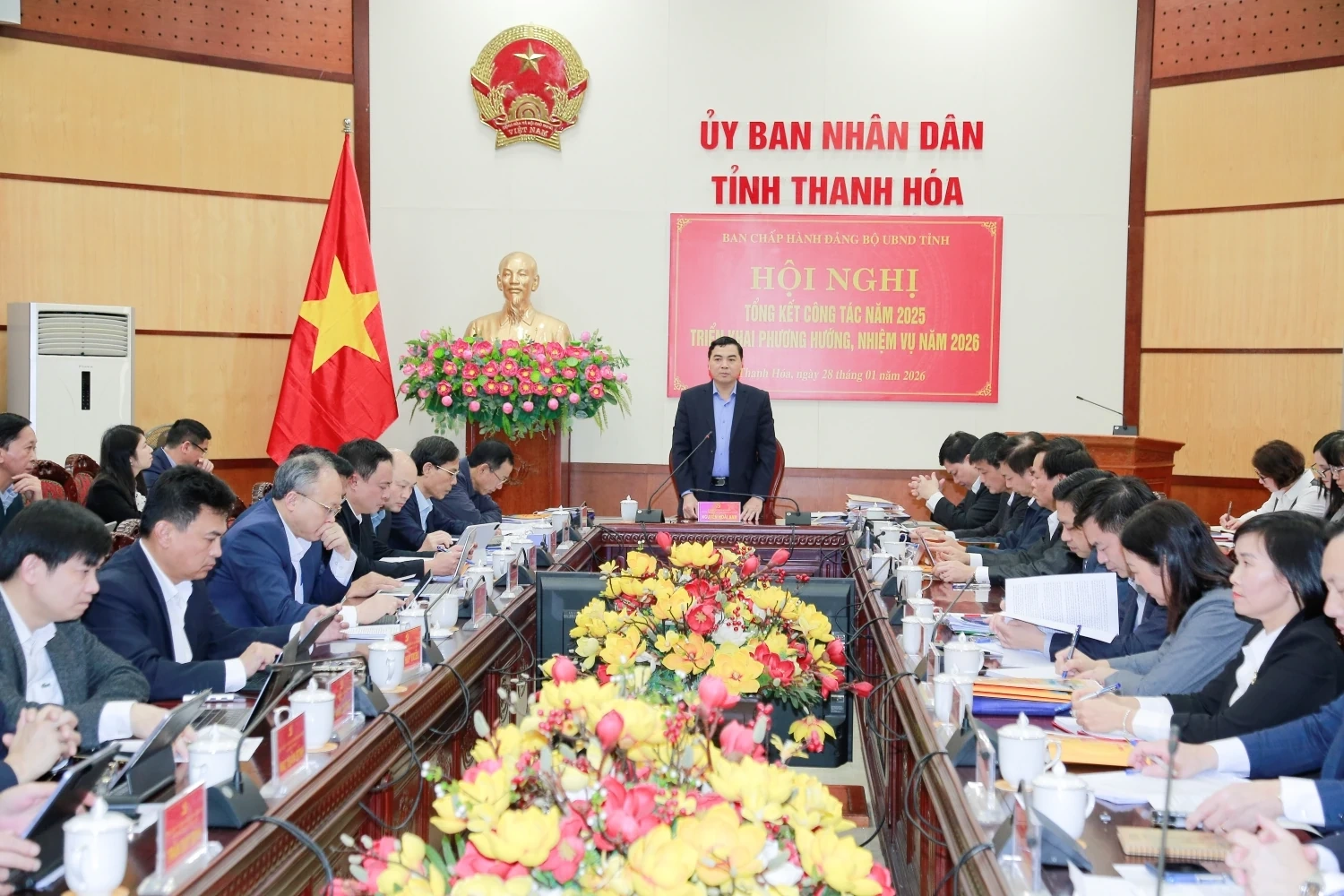 Đảng ủy UBND tỉnh ph&aacute;t huy vai tr&ograve; l&atilde;nh đạo, quyết t&acirc;m thực hiện thắng lợi nhiệm vụ năm 2026