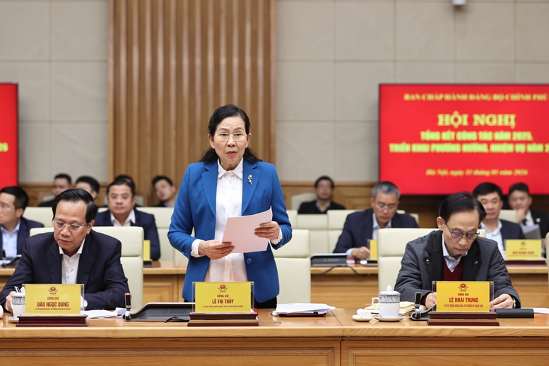 Đồng ch&iacute; Phạm Minh Ch&iacute;nh chủ tr&igrave; Hội nghị tổng kết năm 2025, triển khai nhiệm vụ năm 2026 của Đảng ủy Ch&iacute;nh phủ- Ảnh 3.
