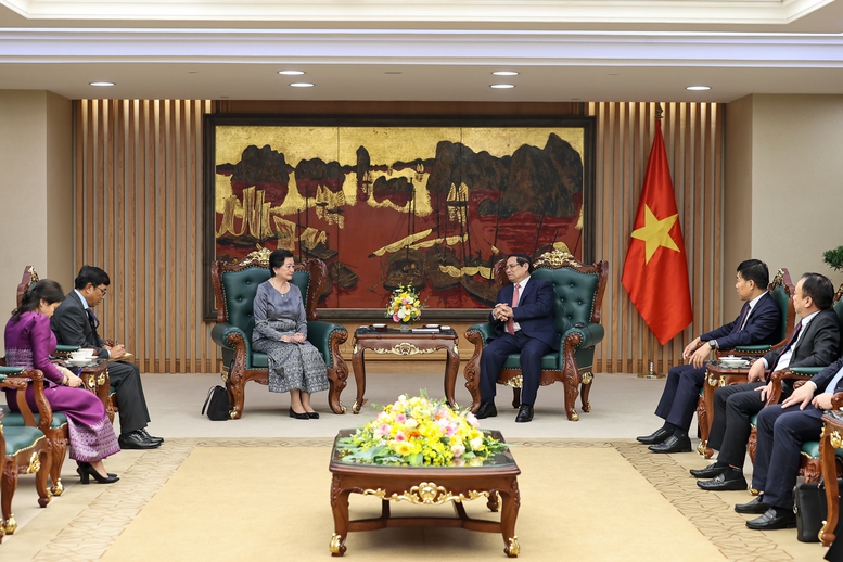 Thủ tướng Phạm Minh Ch&iacute;nh tiếp Đại sứ Campuchia Chea Kimtha- Ảnh 3.