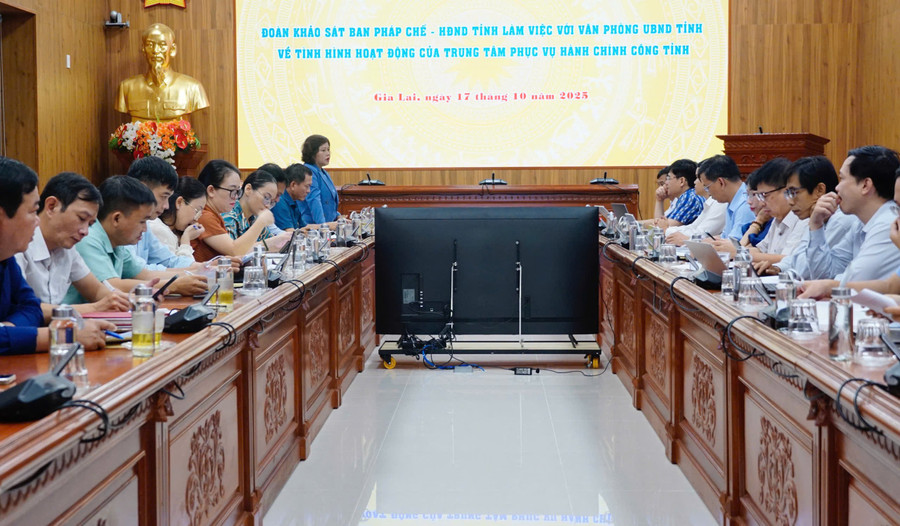 Quang cảnh buổi làm việc. Ảnh: N.L trung-tam-phuc-vu-hcc-1.jpg