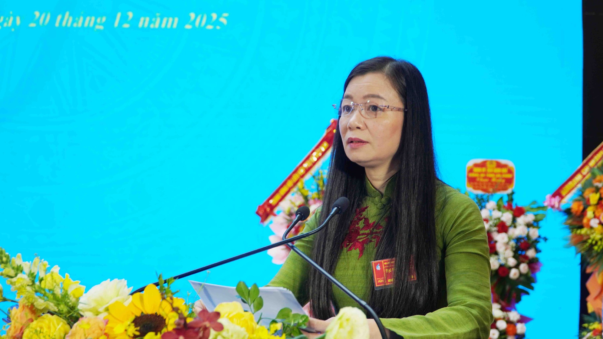 Đồng ch&iacute; Nguyễn Thị Thu Hiền &ndash; Ph&oacute; chủ tịch Hội LHPN Việt Nam ph&aacute;t biểu chỉ đạo đại hội.