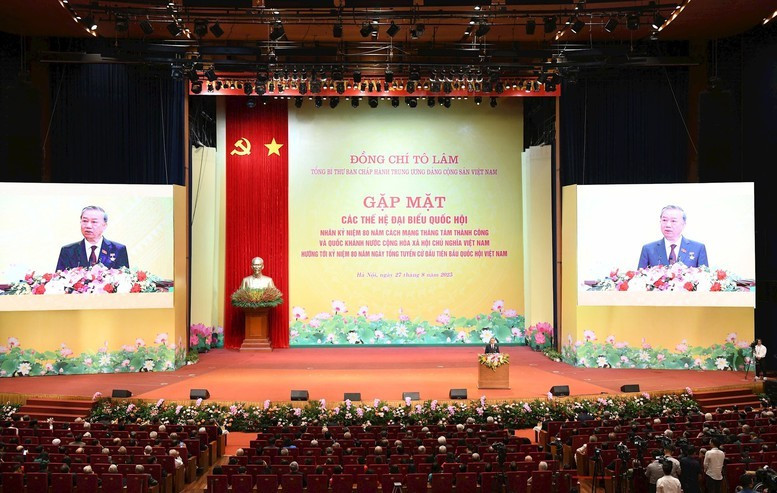 Tổng Bí thư Tô Lâm phát biểu tại cuộc gặp mặt