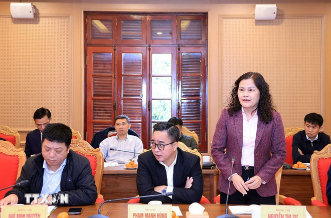 Ph&oacute; Tổng gi&aacute;m đốc TTXVN Nguyễn Thị Sự ph&aacute;t biểu. Ảnh: TTXVN