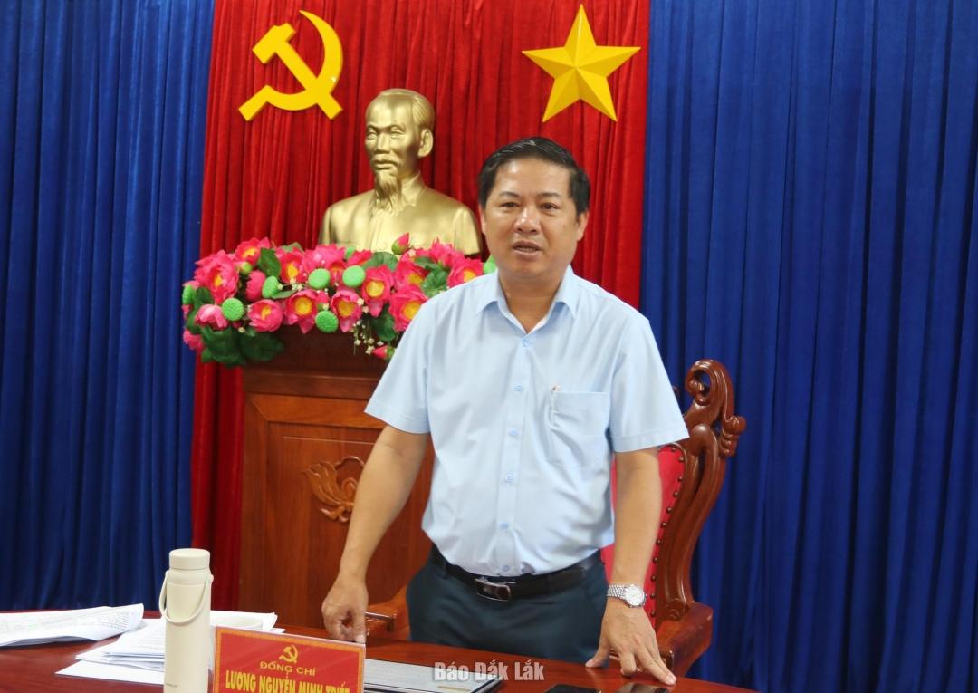 Ủy viên dự khuyết Trung ương Đảng, Bí thư Tỉnh ủy Lương Nguyễn Minh Triết phát biểu kết luận buổi làm việc.