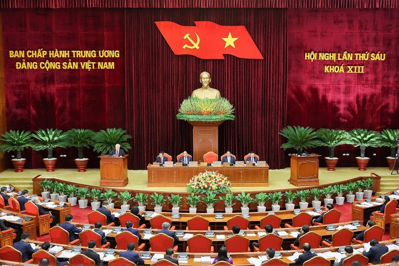 Quang cảnh Hội nghị lần thứ 6 Ban Chấp hành Trung ương Đảng Cộng sản Việt Nam khóa XIII. Ảnh: VGP/Nhật Bắc kiem-soat-quyen-luc.jpg