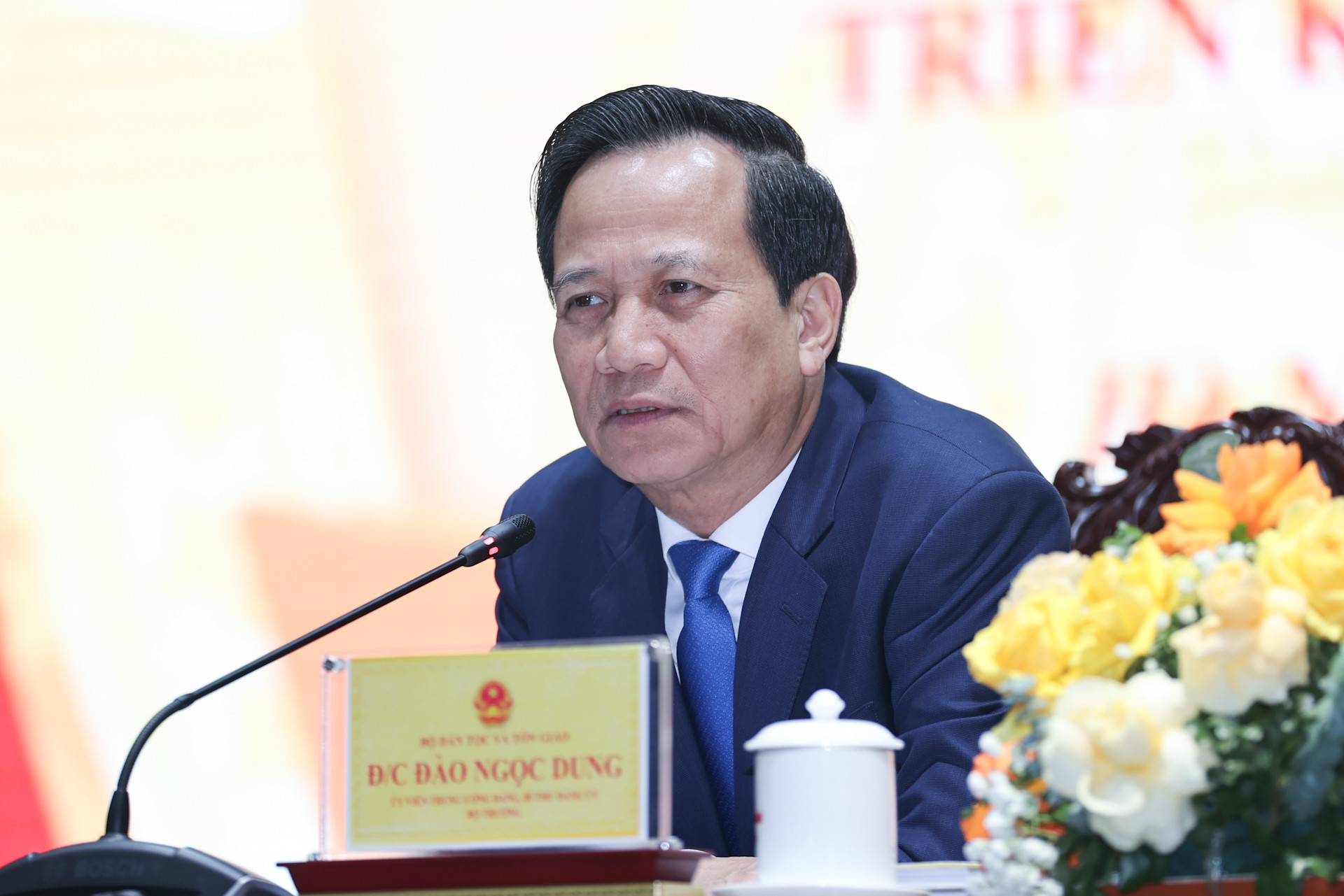 Bộ trưởng Bộ D&acirc;n tộc v&agrave; T&ocirc;n gi&aacute;o Đ&agrave;o Ngọc Dung ph&aacute;t biểu tại Hội nghị tổng kết c&ocirc;ng t&aacute;c d&acirc;n tộc, t&ocirc;n gi&aacute;o năm 2025, triển khai nhiệm vụ năm 2026 tổ chức ng&agrave;y 14/1.