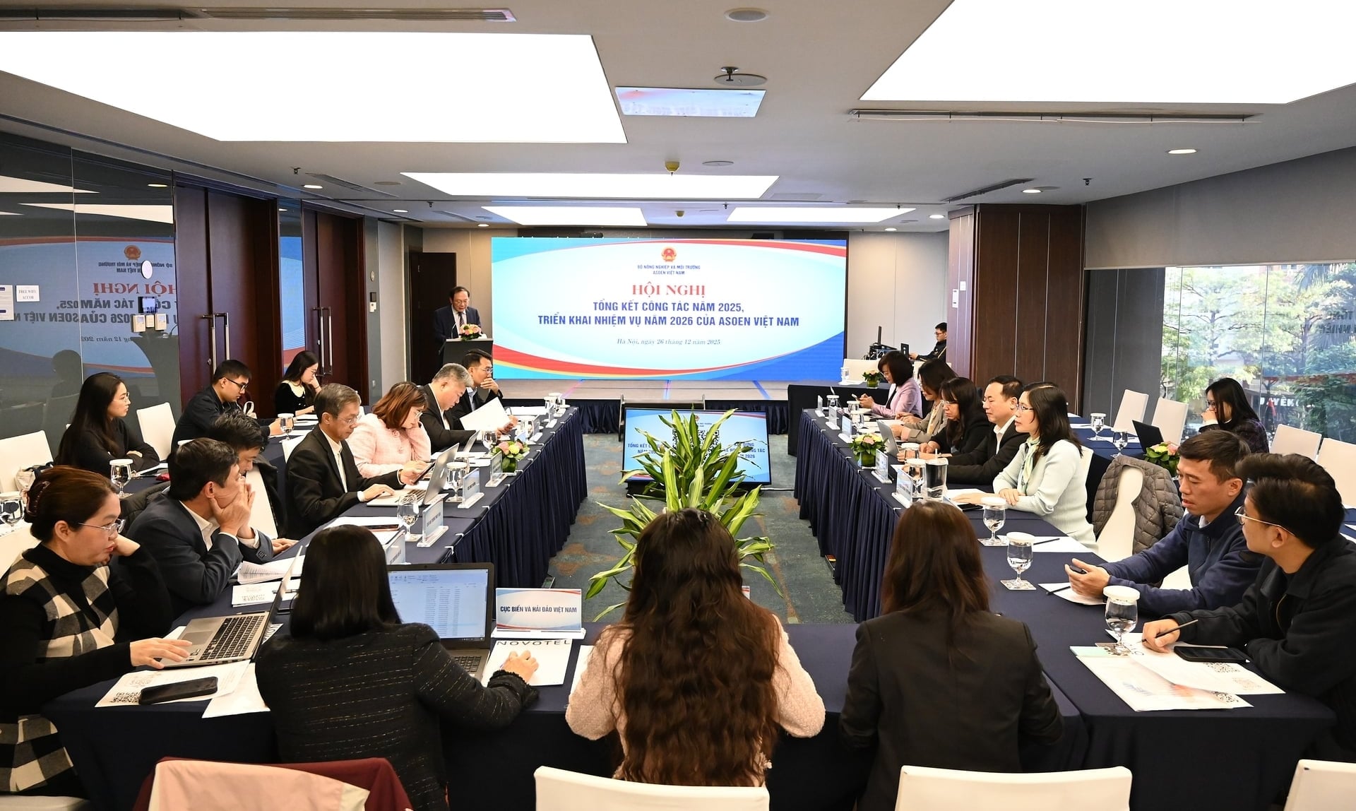 Cuộc họp tổng kết giữa c&aacute;c Nh&oacute;m c&ocirc;ng t&aacute;c ASOEN Việt Nam s&aacute;ng 26/12. Ảnh: Kiều Chi.