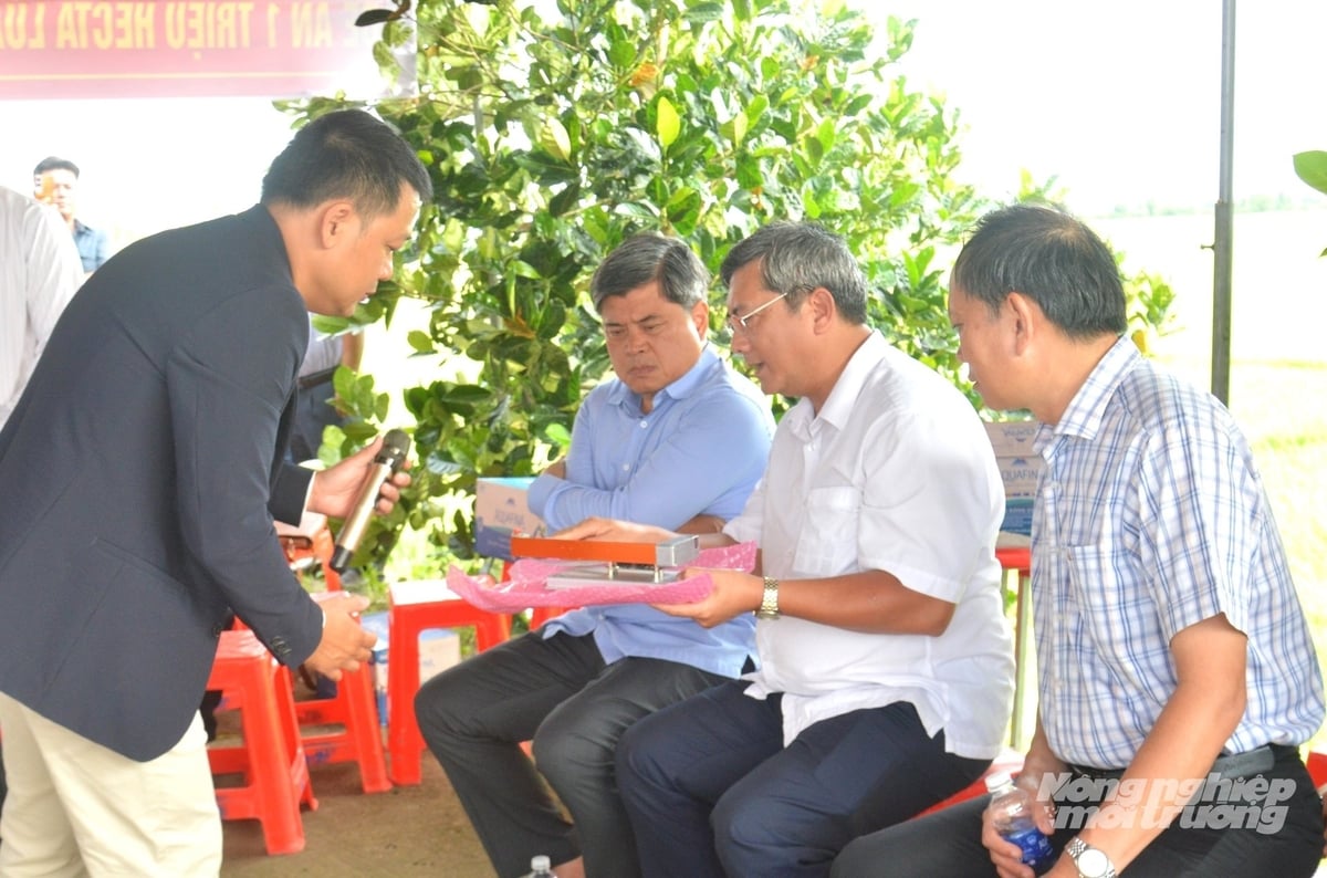 Thứ trưởng Trần Thanh Nam và các đại biểu thảo luận, đánh giá về ứng dụng công nghệ thực hành ướt khô xen kẽ (AWD) và khả năng nhân rộng trong Đề án 1 triệu ha. Ảnh: Trung Chánh. Thứ trưởng Trần Thanh Nam và các đại biểu thảo luận, đánh giá về ứng dụng công nghệ thực hành ướt khô xen kẽ (AWD) và khả năng nhân rộng trong Đề án 1 triệu ha. Ảnh: Trung Chánh.