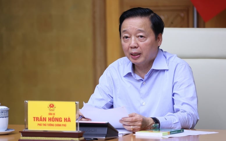 Ph&oacute; Thủ tướng Trần Hồng H&agrave; chủ tr&igrave; cuộc họp nghe b&aacute;o c&aacute;o, cho &yacute; kiến về nội dung dự thảo Nghị định quy định chi tiết một số điều của Luật Bảo vệ m&ocirc;i trường về tr&aacute;ch nhiệm t&aacute;i chế sản phẩm, bao b&igrave; v&agrave; tr&aacute;ch nhiệm xử l&yacute; chất thải của nh&agrave; sản xuất, nh&agrave; nhập khẩu. Ảnh: VGP/Minh Kh&ocirc;i