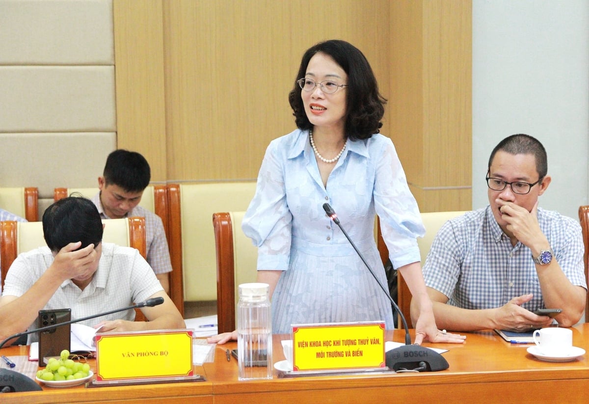 PGS.TS Phạm Thị Thanh Ngà, Viện trưởng Viện Khoa học Khí tượng Thủy văn, Môi trường và Biển chia sẻ về các hoạt động của Viện. Ảnh: Tiến Đức. PGS.TS Phạm Thị Thanh Ngà, Viện trưởng Viện Khoa học Khí tượng Thủy văn, Môi trường và Biển chia sẻ về các hoạt động của Viện. Ảnh: Tiến Đức.