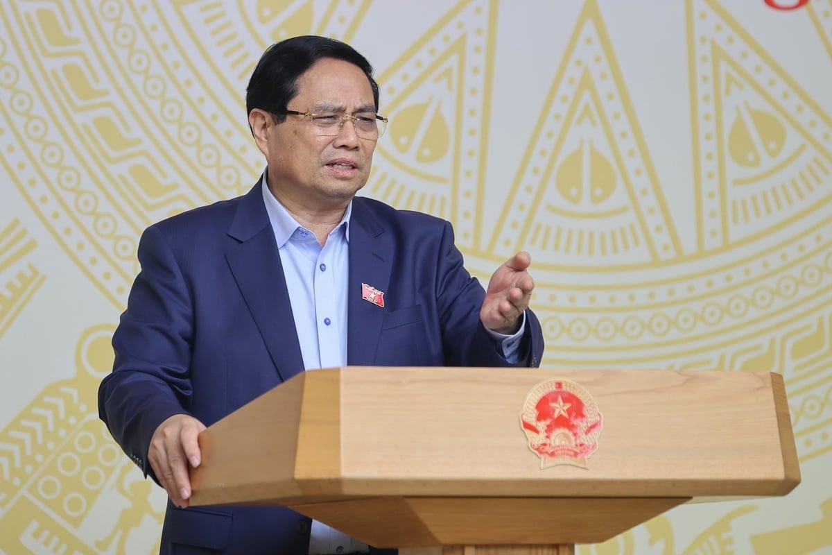 Thủ tướng Phạm Minh Chính nêu rõ quyết tâm và mục tiêu không thay đổi trong tuyên chiến với khai thác IUU, gỡ thẻ vàng của EC. Ảnh: VGP/Nhật Bắc.