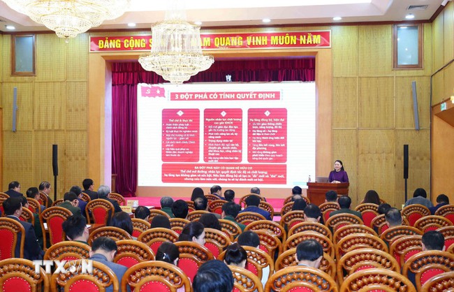 Hội nghị B&aacute;o c&aacute;o vi&ecirc;n Trung ương to&agrave;n quốc th&ocirc;ng b&aacute;o nhanh kết quả Đại hội XIV của Đảng - Ảnh 3.