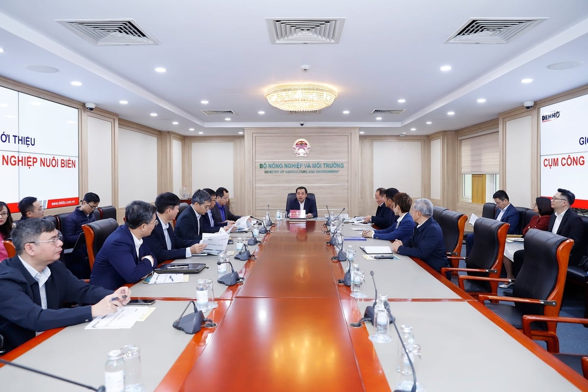 Bộ trưởng Trần Đức Thắng chủ trì cuộc họp với Hiệp hội nuôi biển Việt Nam sáng 16/12. Ảnh: Khương Trung. Bộ trưởng Trần Đức Thắng chủ trì cuộc họp với Hiệp hội nuôi biển Việt Nam sáng 16/12. Ảnh: Khương Trung.