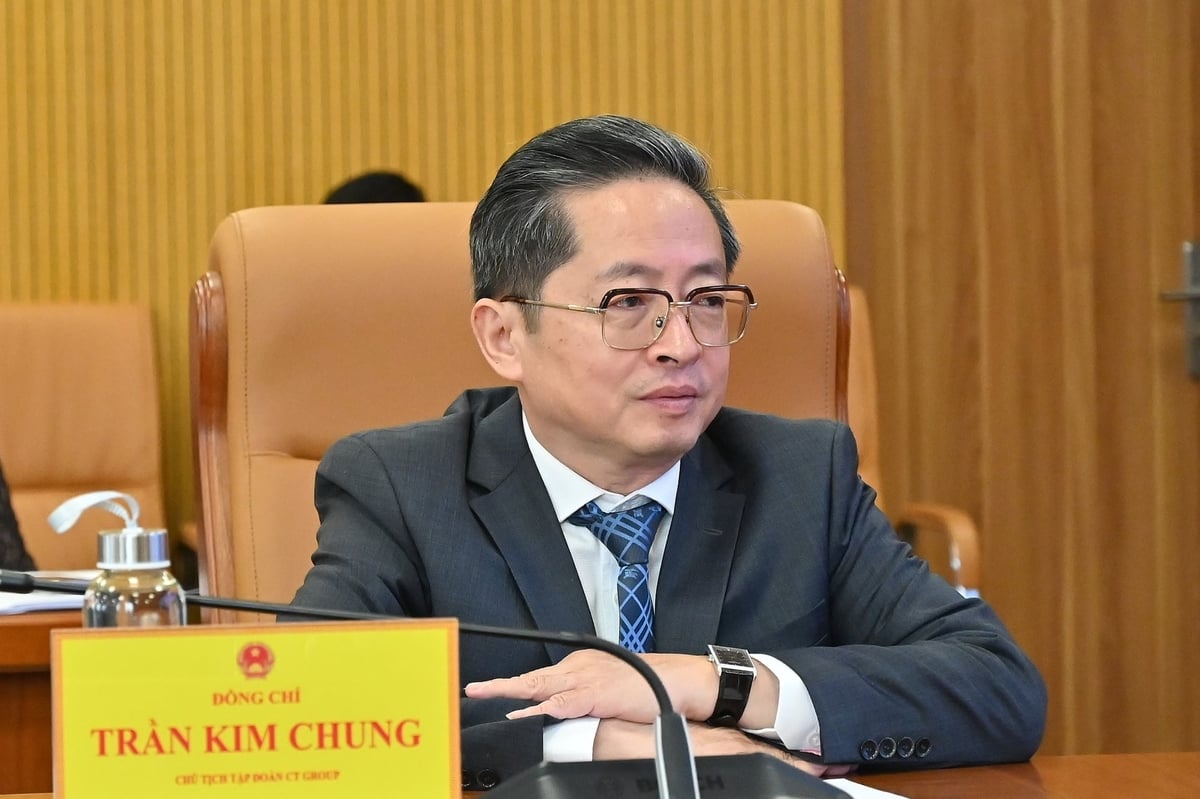 Chủ tịch Tập đoàn CT Group Trần Kim Chung tại buổi làm việc với lãnh đạo Bộ Nông nghiệp và Môi trường. Ảnh: Kiều Chi.