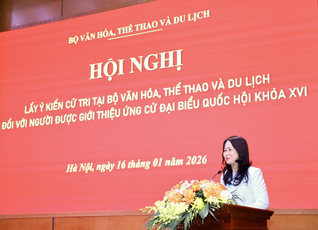 Hội nghị lấy &yacute; kiến cử tri tại Bộ VHTTDL đối với người được giới thiệu ứng cử đại biểu Quốc hội kh&oacute;a XVI - Ảnh 3.