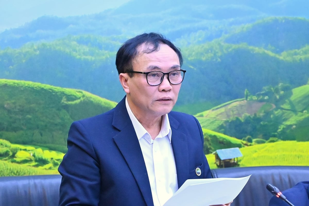 Cục trưởng Cục Kinh tế hợp t&aacute;c v&agrave; Ph&aacute;t triển n&ocirc;ng th&ocirc;n L&ecirc; Đức Thịnh. Ảnh: Kiều Chi.