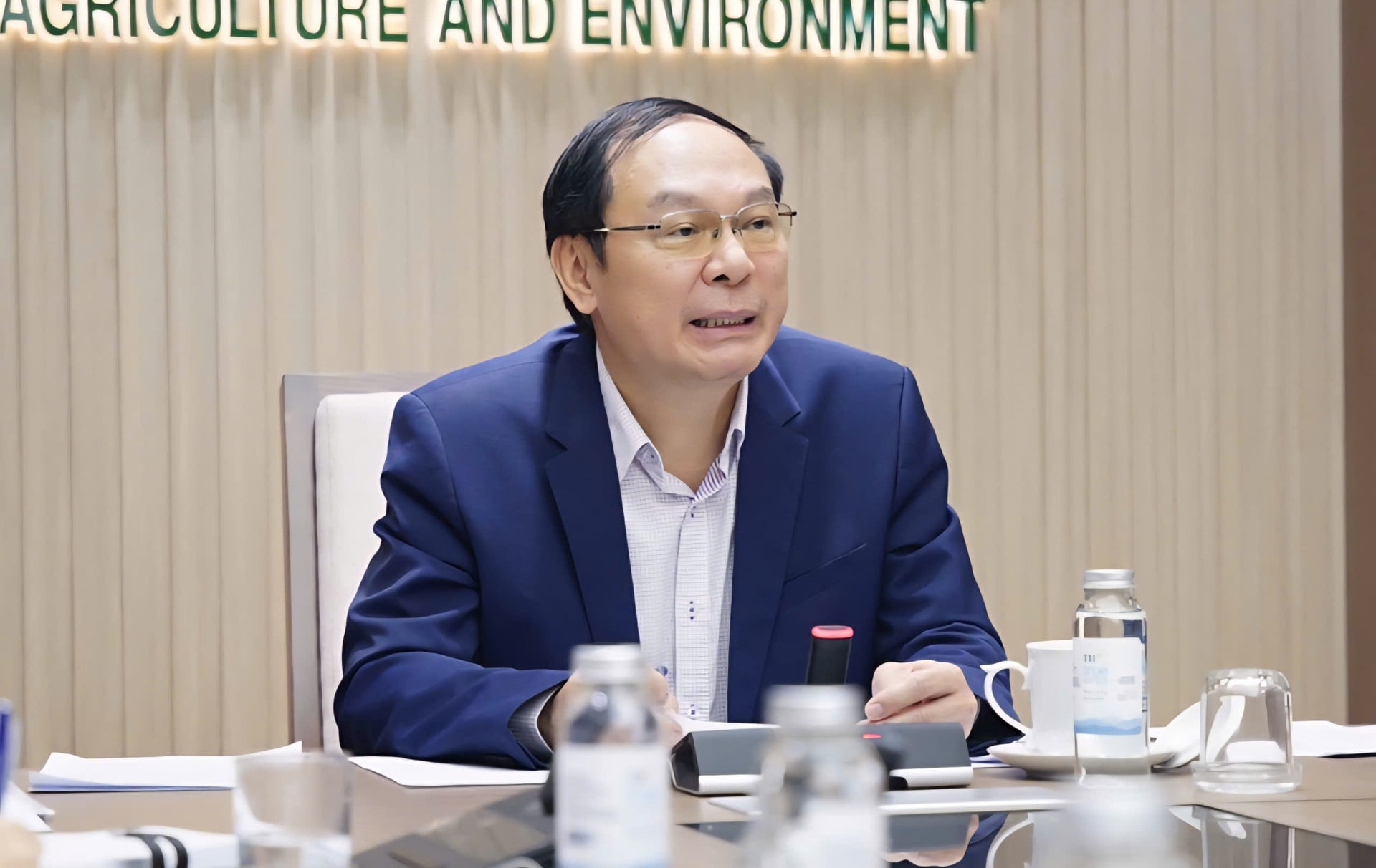 Thứ trưởng Bộ Nông nghiệp và Môi trường Lê Công Thành, Chủ tịch Hội Hữu nghị Việt Nam - Đan Mạch chủ trì Hội nghị. Ảnh: Linh Linh.