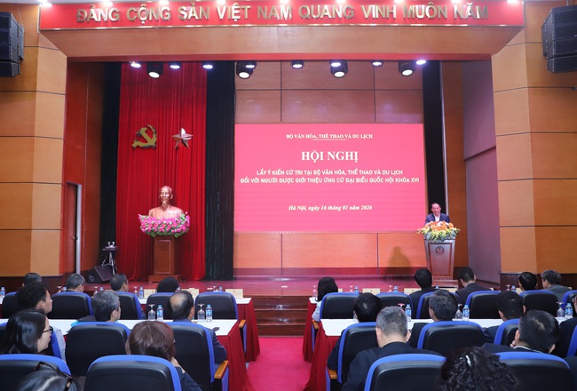 Hội nghị lấy &yacute; kiến cử tri tại Bộ VHTTDL đối với người được giới thiệu ứng cử đại biểu Quốc hội kh&oacute;a XVI - Ảnh 1.