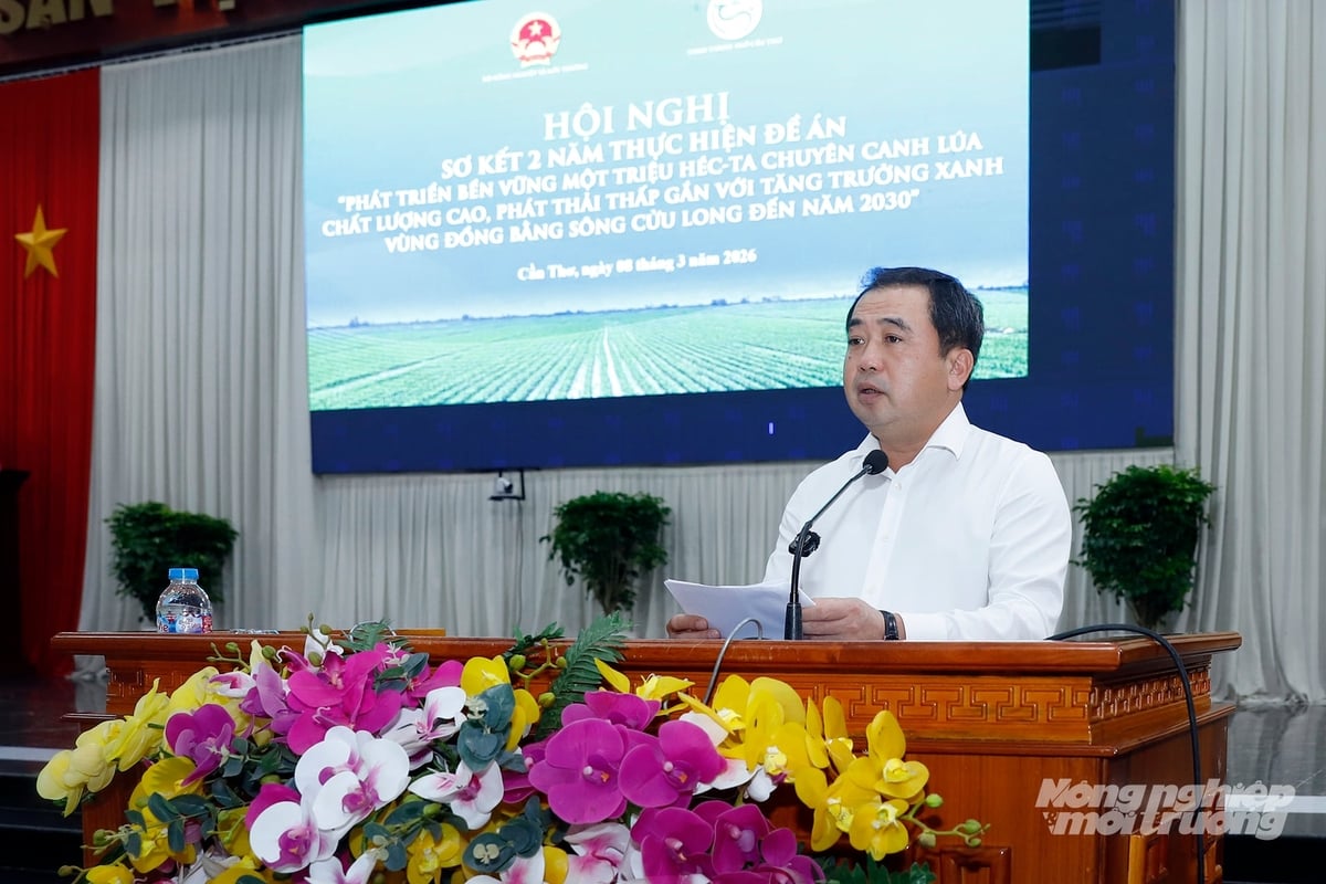 Bộ trưởng Trần Đức Thắng phát biểu kết luận tại hội nghị. Ảnh: Khương Trung.