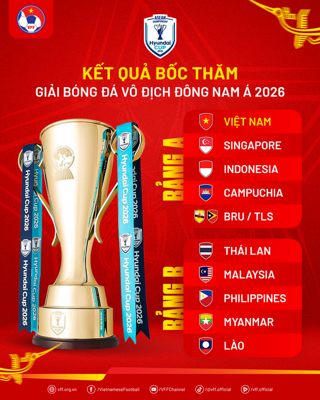 Đội tuyển Việt Nam c&ugrave;ng bảng với Indonesia tại ASEAN Hyundai Cup 2026 - Ảnh 2.