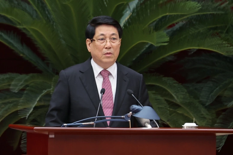 Chủ tịch nước Lương Cường ph&aacute;t biểu tại Hội nghị - Ảnh: VGP/Nhật Bắc