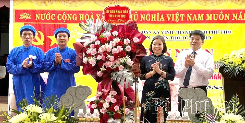 Xã Vĩnh Thành đón nhận Bằng xếp hạng Di tích lịch sử văn hóa cấp tỉnh Đền thờ Tô Thế Huy