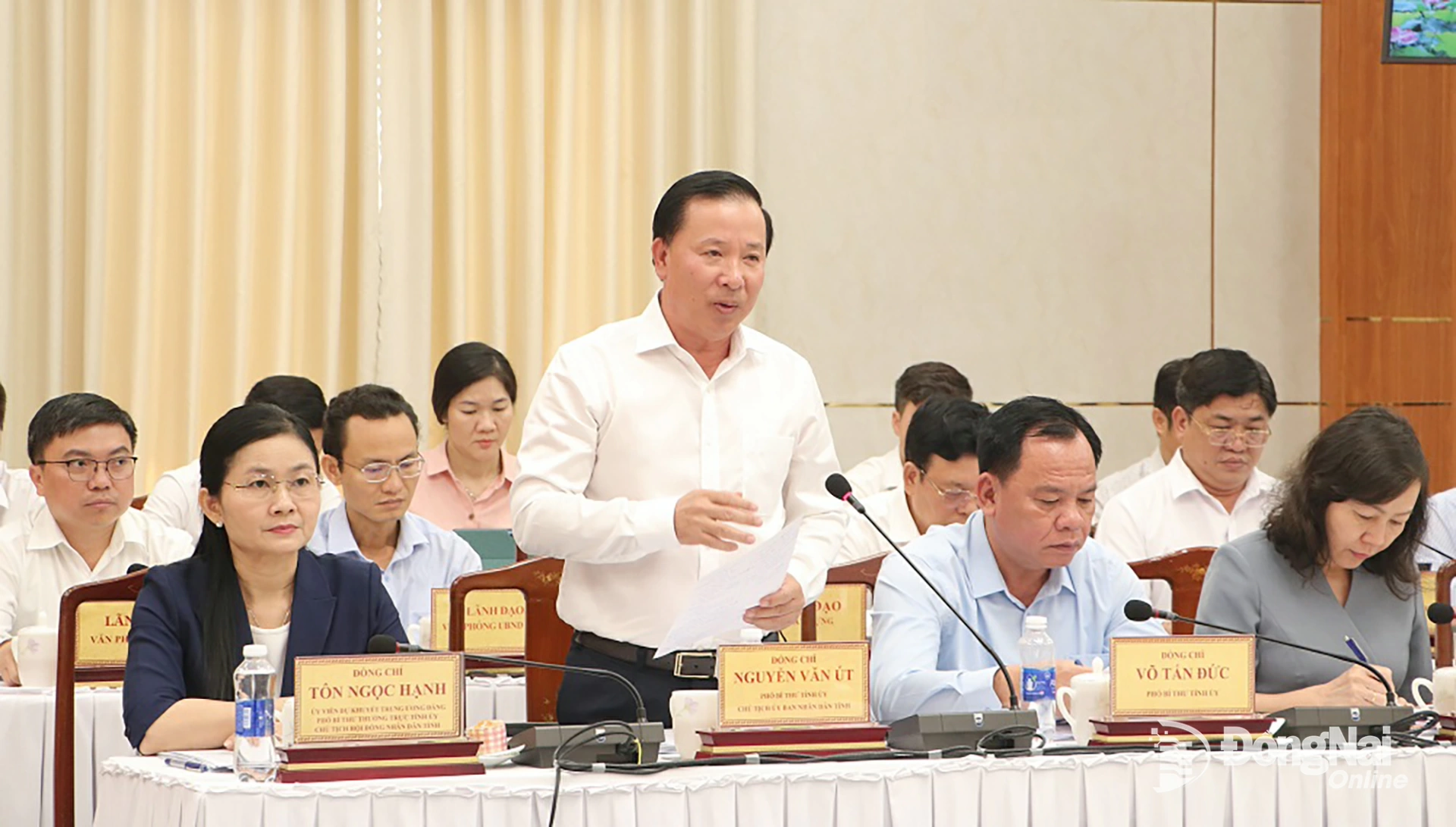 Đồng ch&iacute; Nguyễn Văn &Uacute;t, Ph&oacute; B&iacute; thư Tỉnh ủy, Chủ tịch UBND tỉnh Đồng Nai ph&aacute;t biểu tại buổi l&agrave;m việc. Ảnh: Phạm T&ugrave;ng