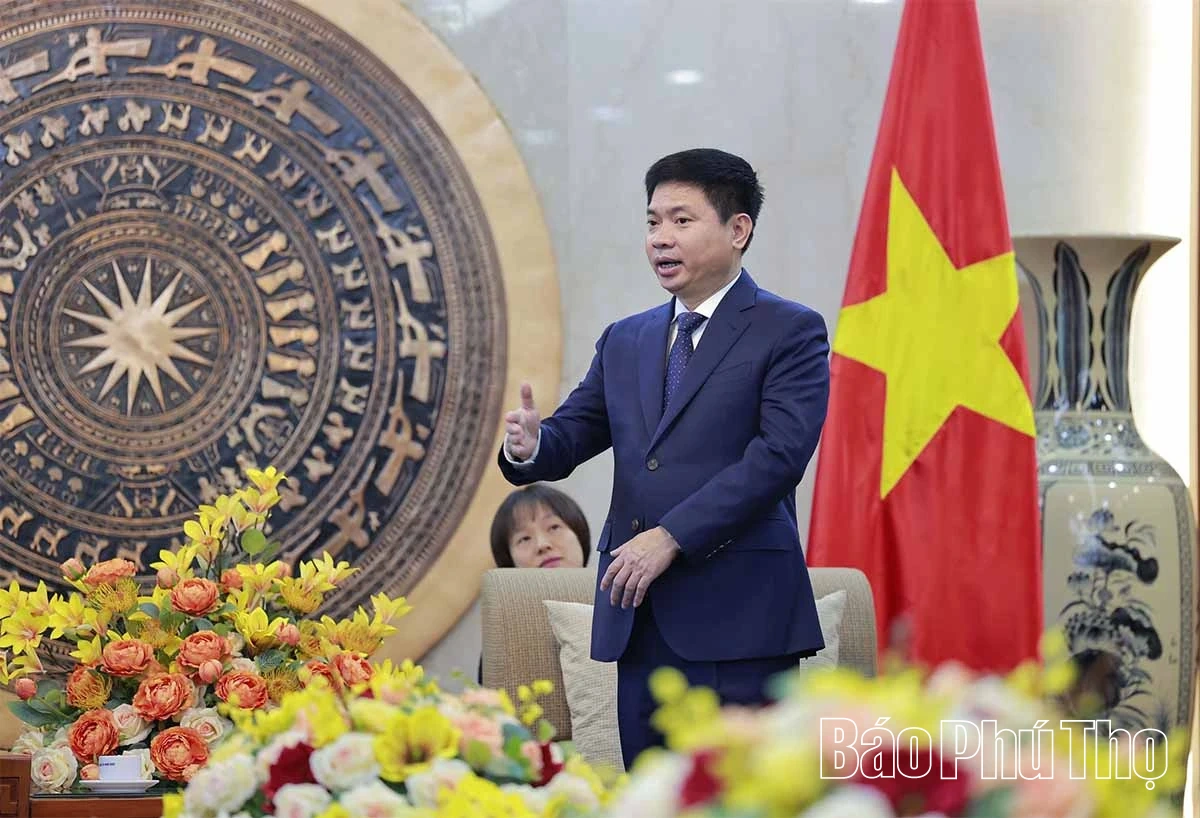 Bí thư Tỉnh ủy Trương Quốc Huy tiếp xã giao Đoàn công tác tỉnh Tochigi, Nhật Bản